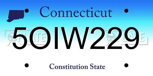 5OIW229 Connecticut License Plate