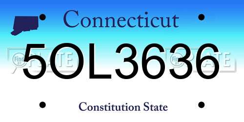 5OL3636 Connecticut License Plate