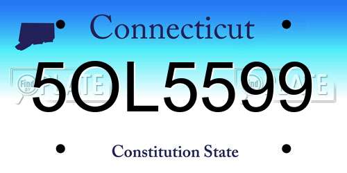 5OL5599 Connecticut License Plate