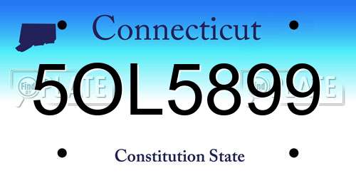 5OL5899 Connecticut License Plate