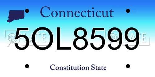 5OL8599 Connecticut License Plate