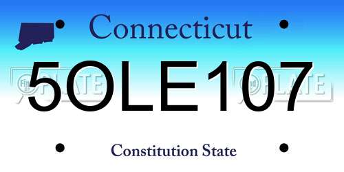 5OLE107 Connecticut License Plate