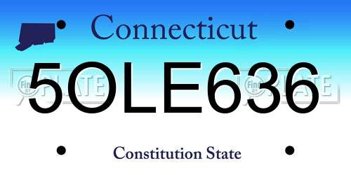 5OLE636 Connecticut License Plate