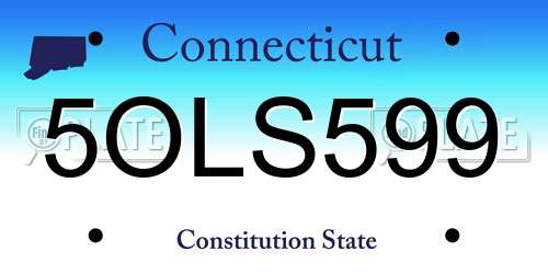 5OLS599 Connecticut License Plate