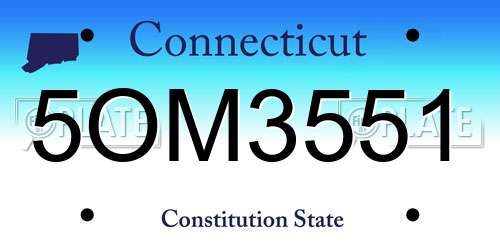 5OM3551 Connecticut License Plate
