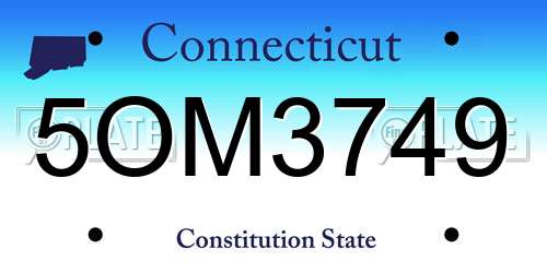 5OM3749 Connecticut License Plate