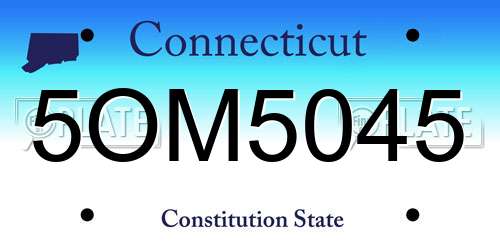 5OM5045 Connecticut License Plate