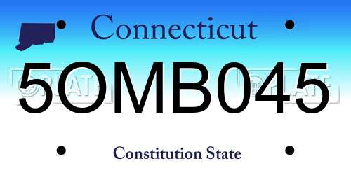5OMB045 Connecticut License Plate