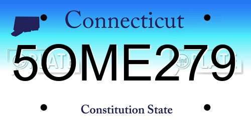 5OME279 Connecticut License Plate