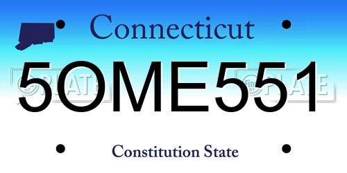 5OME551 Connecticut License Plate