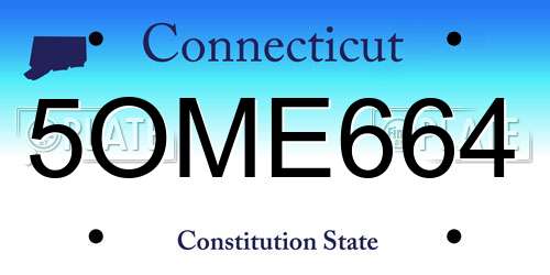5OME664 Connecticut License Plate