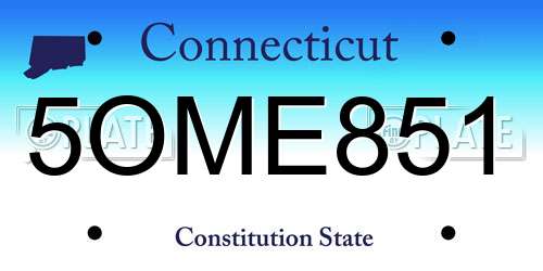 5OME851 Connecticut License Plate