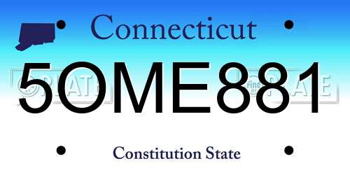 5OME881 Connecticut License Plate