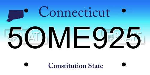 5OME925 Connecticut License Plate