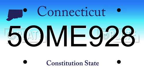 5OME928 Connecticut License Plate