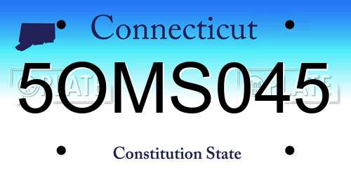 5OMS045 Connecticut License Plate