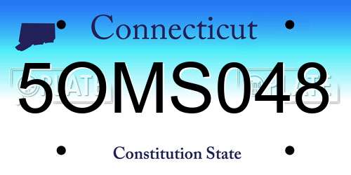 5OMS048 Connecticut License Plate