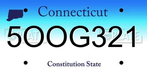 5OOG321 Connecticut License Plate