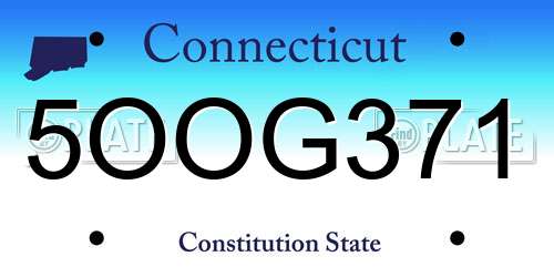 5OOG371 Connecticut License Plate