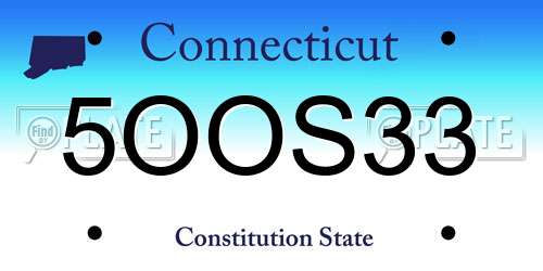 5OOS33 Connecticut License Plate