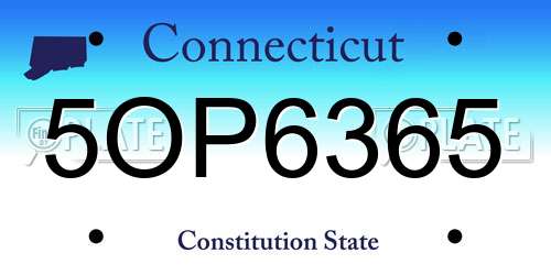 5OP6365 Connecticut License Plate