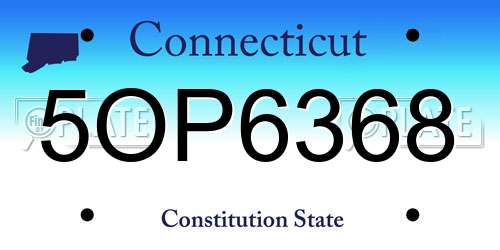 5OP6368 Connecticut License Plate
