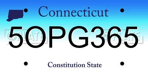 5OPG365 Connecticut License Plate