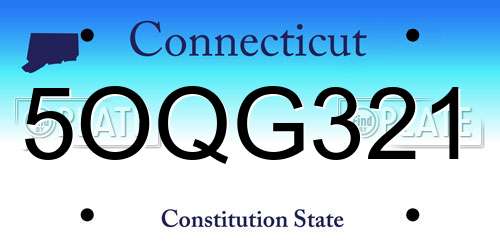 5OQG321 Connecticut License Plate