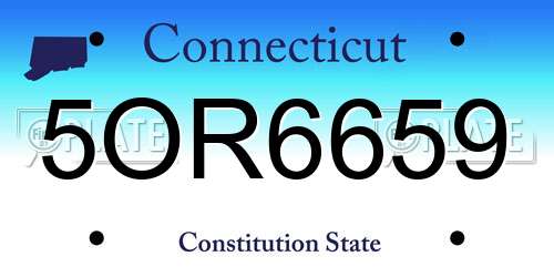 5OR6659 Connecticut License Plate