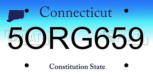 5ORG659 Connecticut License Plate