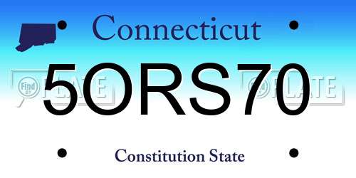5ORS70 Connecticut License Plate