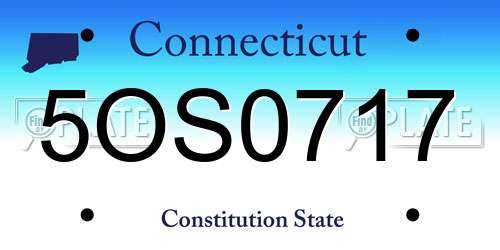 5OS0717 Connecticut License Plate