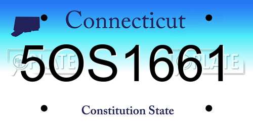 5OS1661 Connecticut License Plate