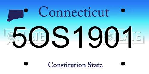 5OS1901 Connecticut License Plate