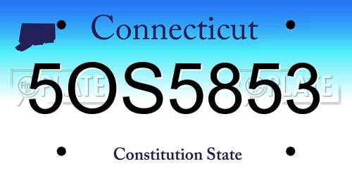 5OS5853 Connecticut License Plate