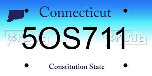 5OS711 Connecticut License Plate