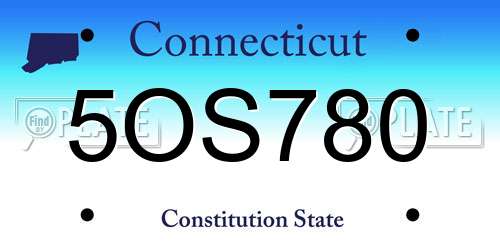 5OS780 Connecticut License Plate