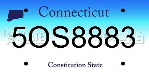 5OS8883 Connecticut License Plate
