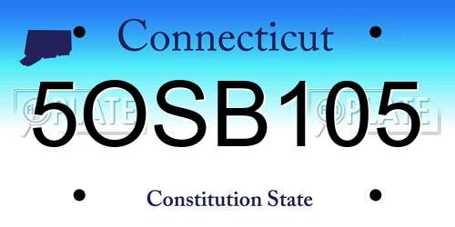 5OSB105 Connecticut License Plate