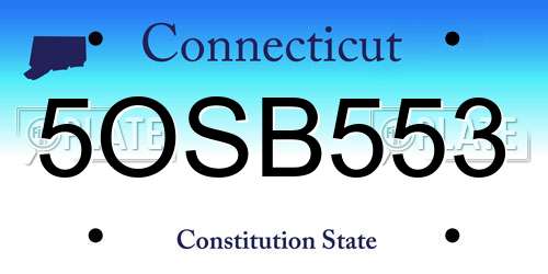 5OSB553 Connecticut License Plate