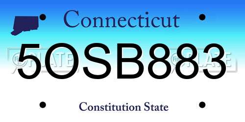 5OSB883 Connecticut License Plate