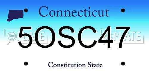 5OSC47 Connecticut License Plate