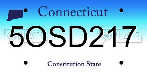 5OSD217 Connecticut License Plate