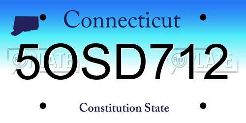 5OSD712 Connecticut License Plate