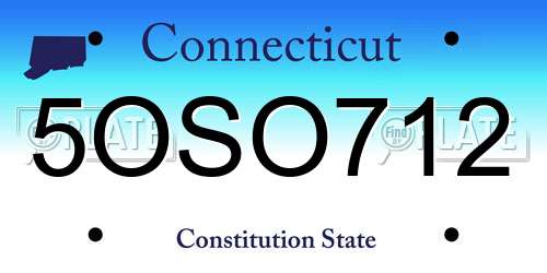5OSO712 Connecticut License Plate