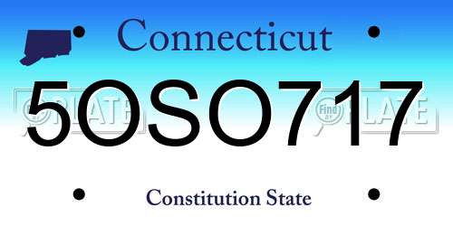 5OSO717 Connecticut License Plate