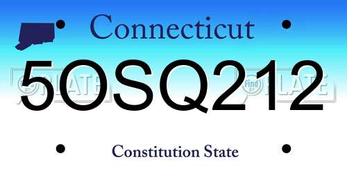 5OSQ212 Connecticut License Plate