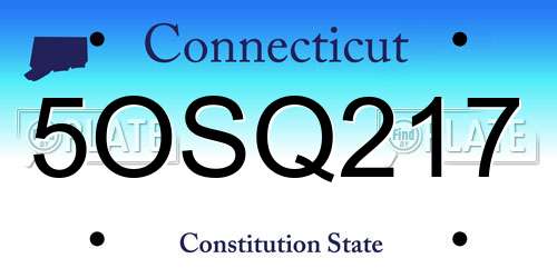 5OSQ217 Connecticut License Plate