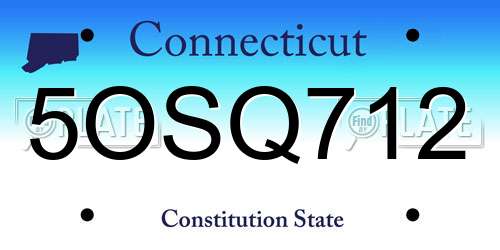 5OSQ712 Connecticut License Plate