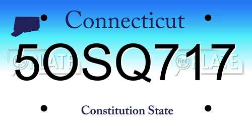 5OSQ717 Connecticut License Plate